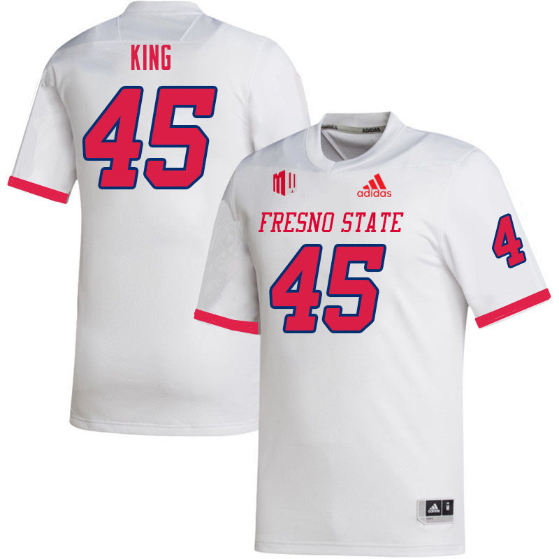 Men #45 Carson King Fresno State Bulldogs College Football Jerseys Sale-White - Click Image to Close